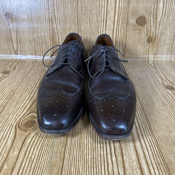 Allen Edmonds Larchmont Brown Leather Longwing Wingtip‎ Derby Shoes Men\'s 11 3E main image 4